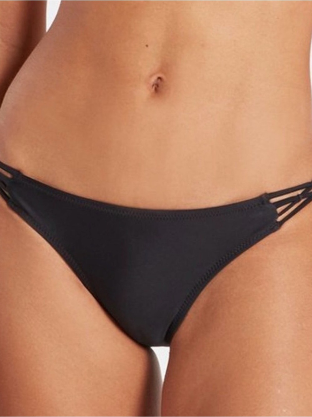 Volcom Reversible Black Spiderweb Bikini Bottom XS Strappy Hipster Swim